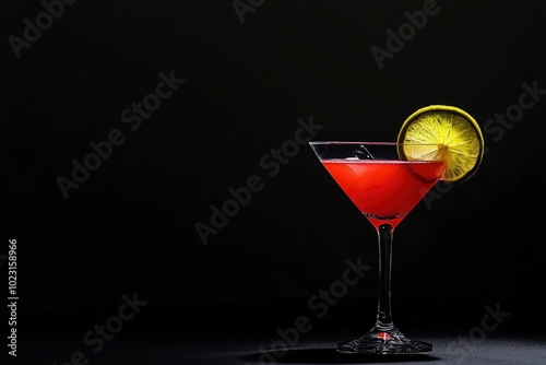 Suite cocktail over black background - generative ai