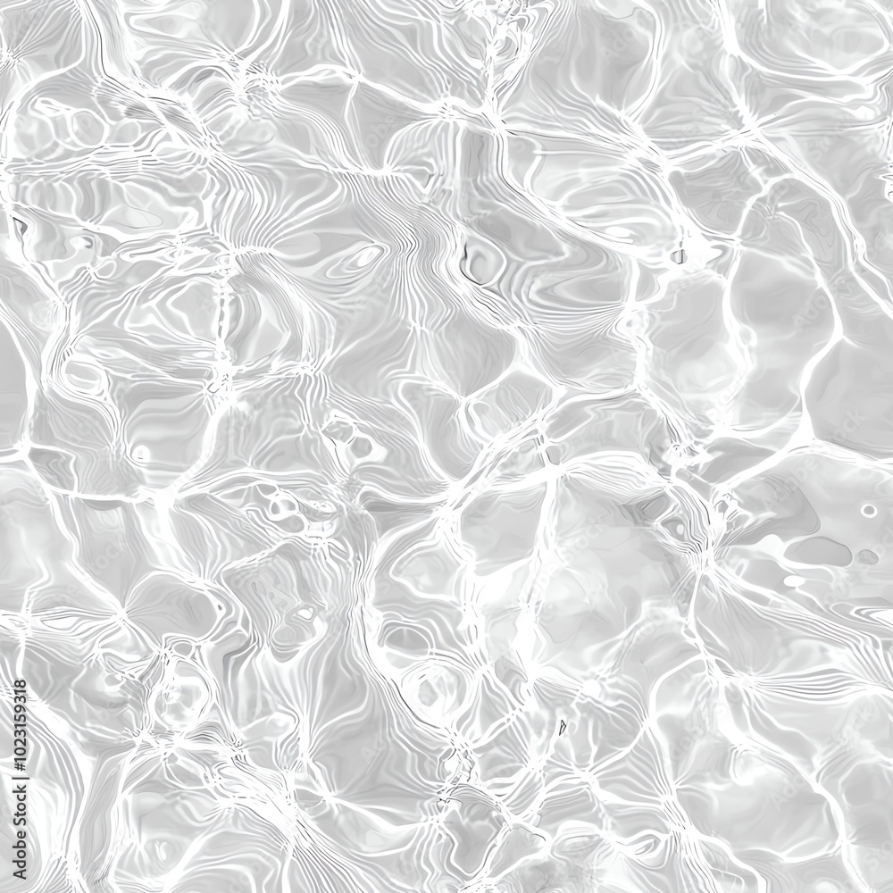 Abstract grayscale image of rippling water surface with light reflections. Ideal for backgrounds, textures, and tile design seamless elements. Abstract grayscale image of rippling water surface with light reflections. Ideal for backgrounds, textures, and tile design seamless elements.