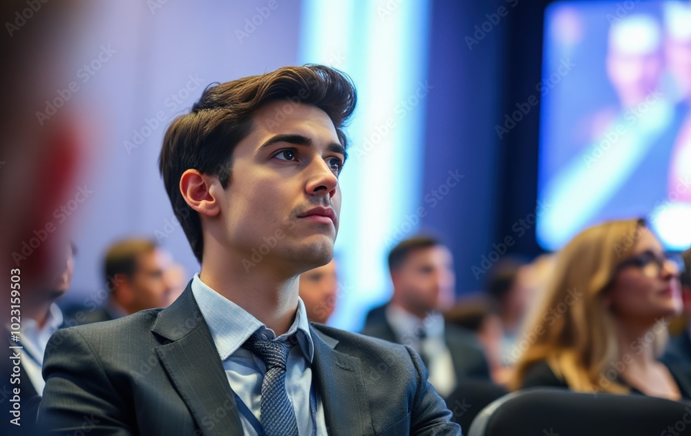 Businessman Attending a Professional Conference