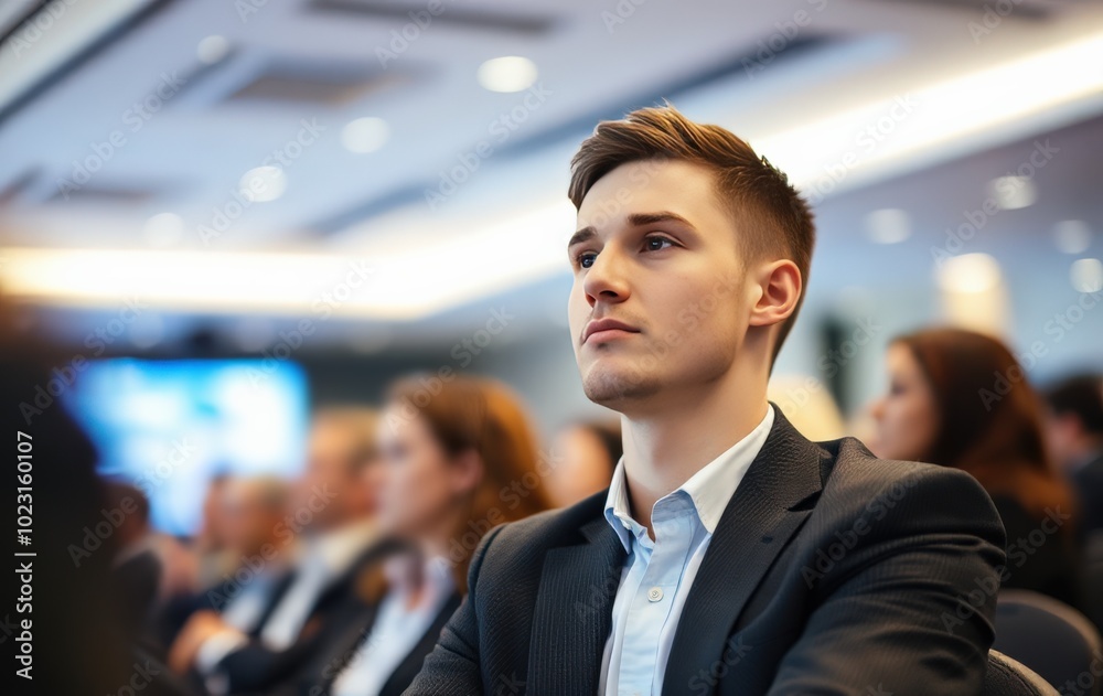 Businessman Attending a Professional Conference Businessman Attending a Professional Conference