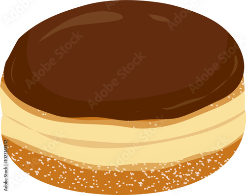 Bombolone Italian filled doughnut illustration 