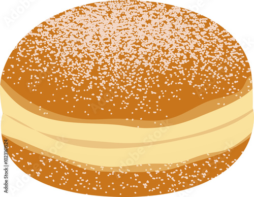 Bombolone Italian filled doughnut illustration 