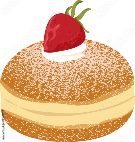 Bombolone Italian filled doughnut illustration 