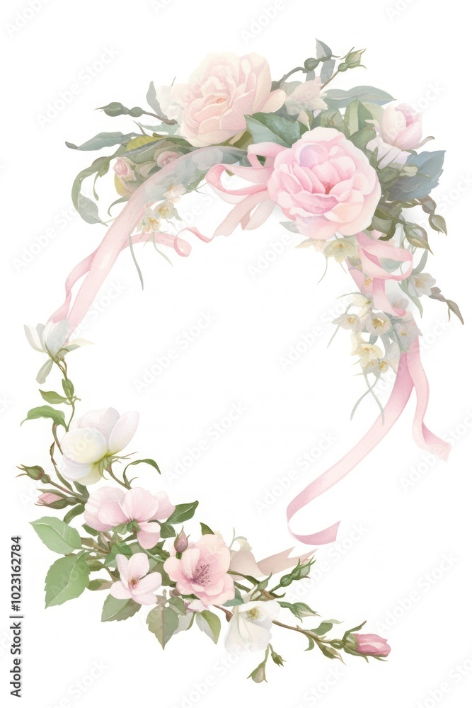 Elegant floral wreath illustration Elegant floral wreath illustration