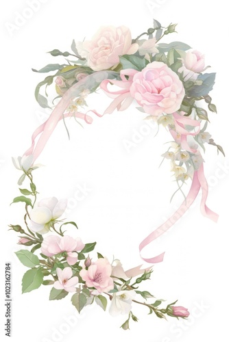 Elegant floral wreath illustration