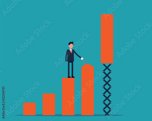 Growing profit graph. Vector revenue growing concept