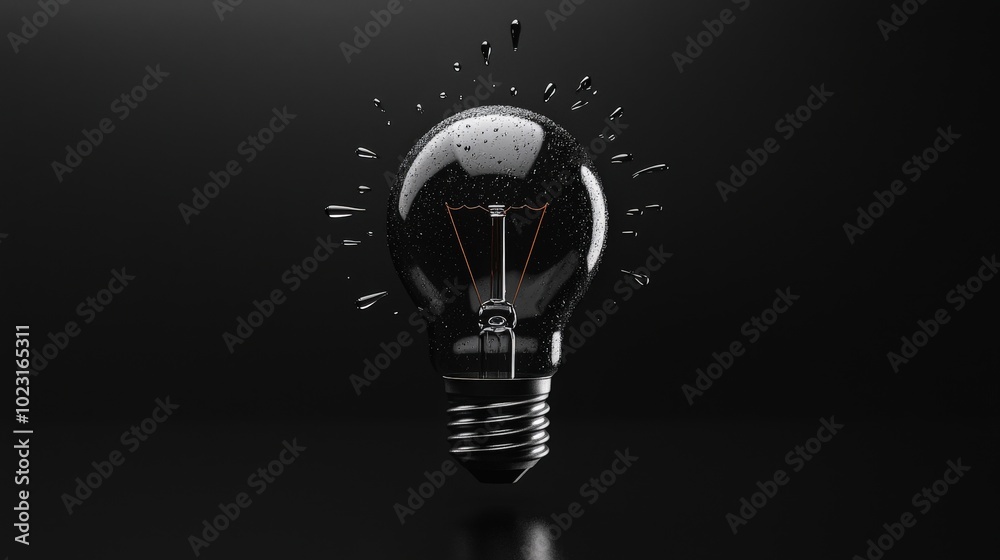 Creative Light Bulb with Water Splash Effect Creative Light Bulb with Water Splash Effect