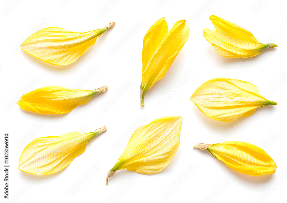 a group of yellow petals
a group of yellow petals
