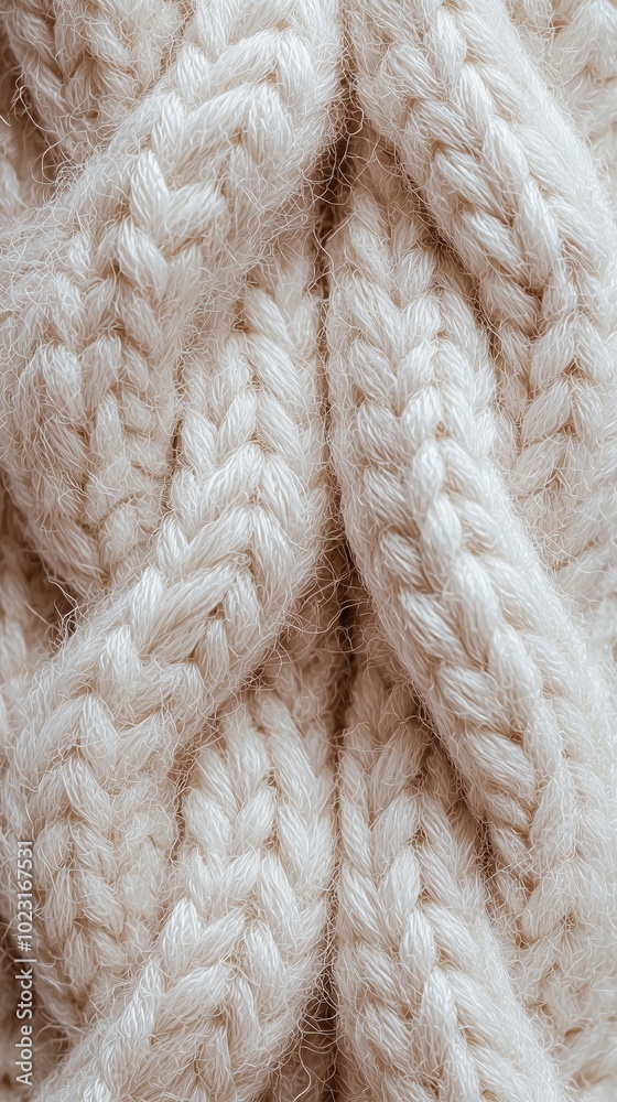 light knitted wool pattern in the form of braids, close-up light knitted wool pattern in the form of braids, close-up
