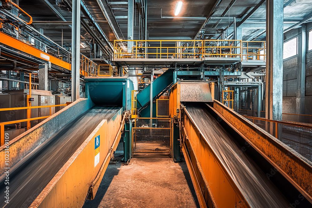 Fototapeta premium Sustainable Waste Management and Recycling Operations in Urban Facility 