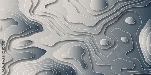 Dark BLUE vector natural abstract background. Blurred decorative design in Indian style with Zen tangles. Abstract background with waves. Abstract papercut and multi layer cutout geometric pattern on 