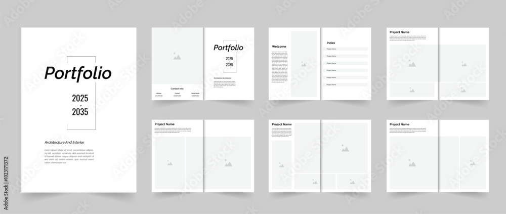 Architecture portfolio or interior portfolio brochure design template 12 pages Architecture portfolio or interior portfolio brochure design template 12 pages