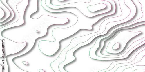 Abstract lines background. Topo contour map on white background, Topographic contour lines vector map seamless pattern vector. colorful map line of topography. Mountain hiking.Topographic map concept