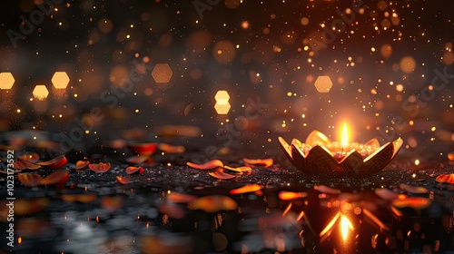 Diwali Lights: Elegant Diyas and Candles for the Festival of Lights photo