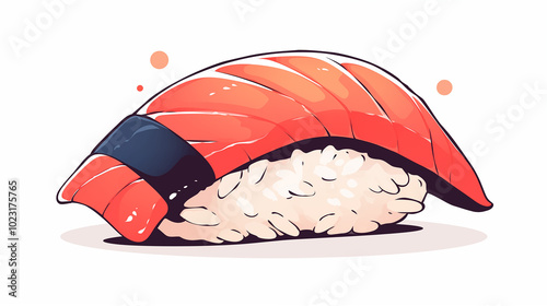 Hand drawn cartoon sushi illustration
