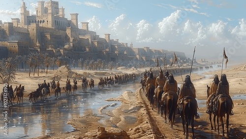 Israelites Crossing the Red Sea with Pharaoh's Chariots in Pursuit