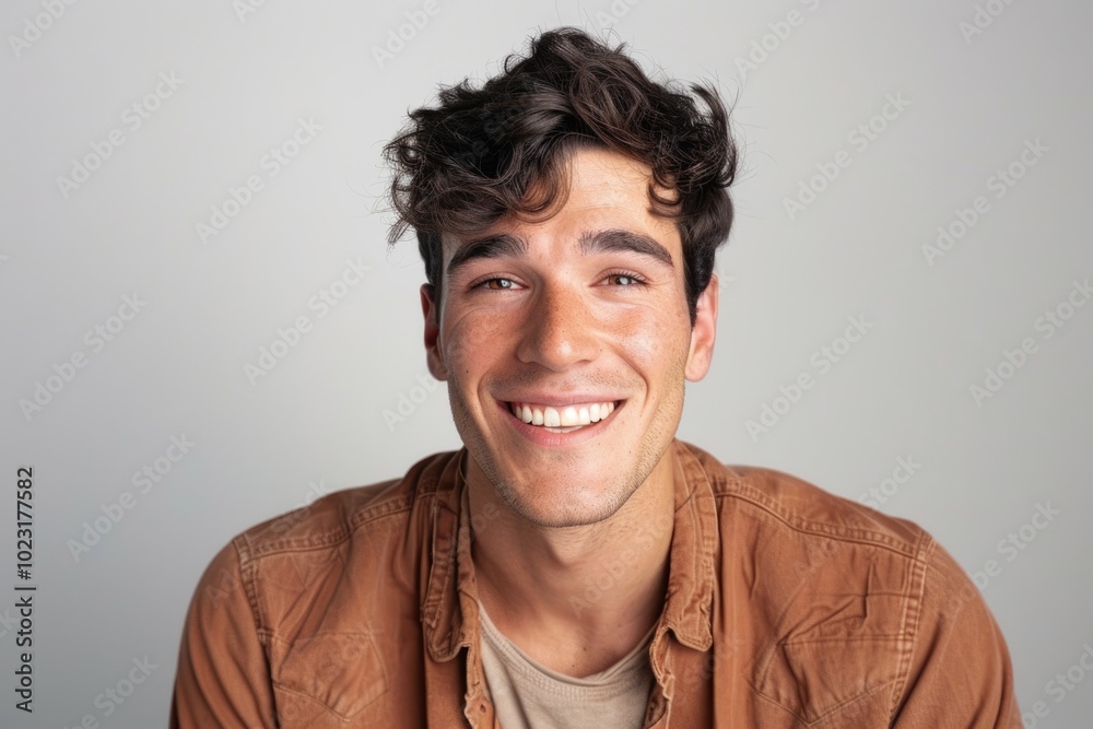 Obraz premium Young handsome man over isolated background with a happy and cool smile on face. Lucky person.