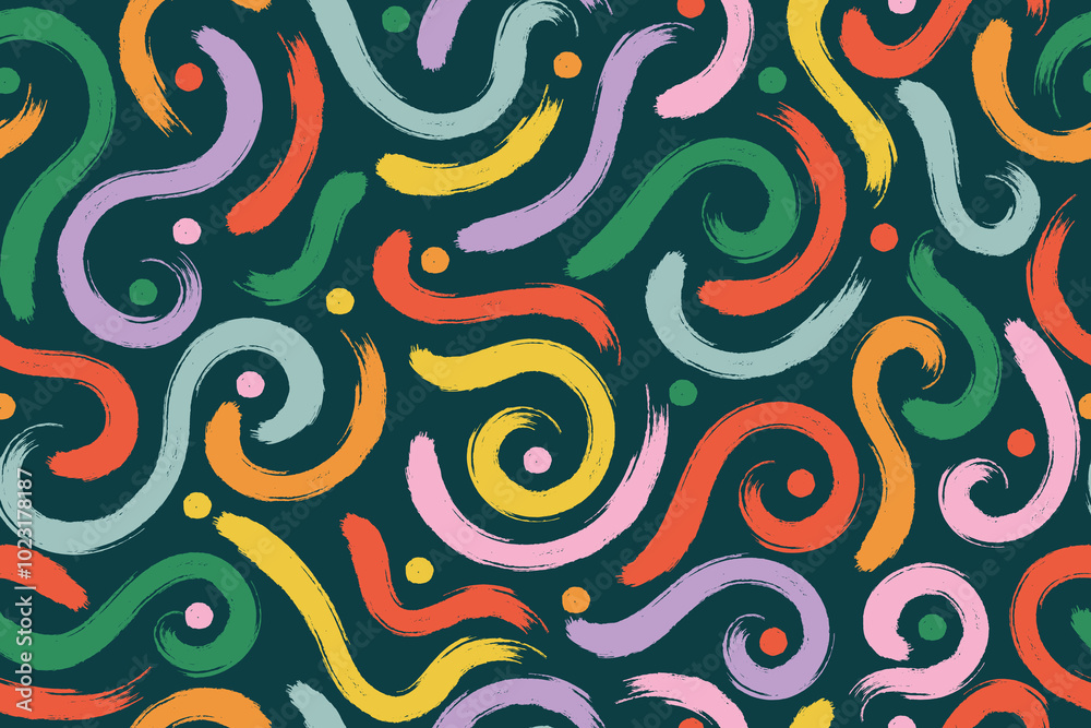 Obraz premium abstract doodle lines seamless pattern