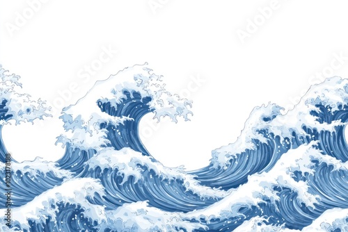 Wallpaper Mural Dynamic ocean waves illustration Torontodigital.ca
