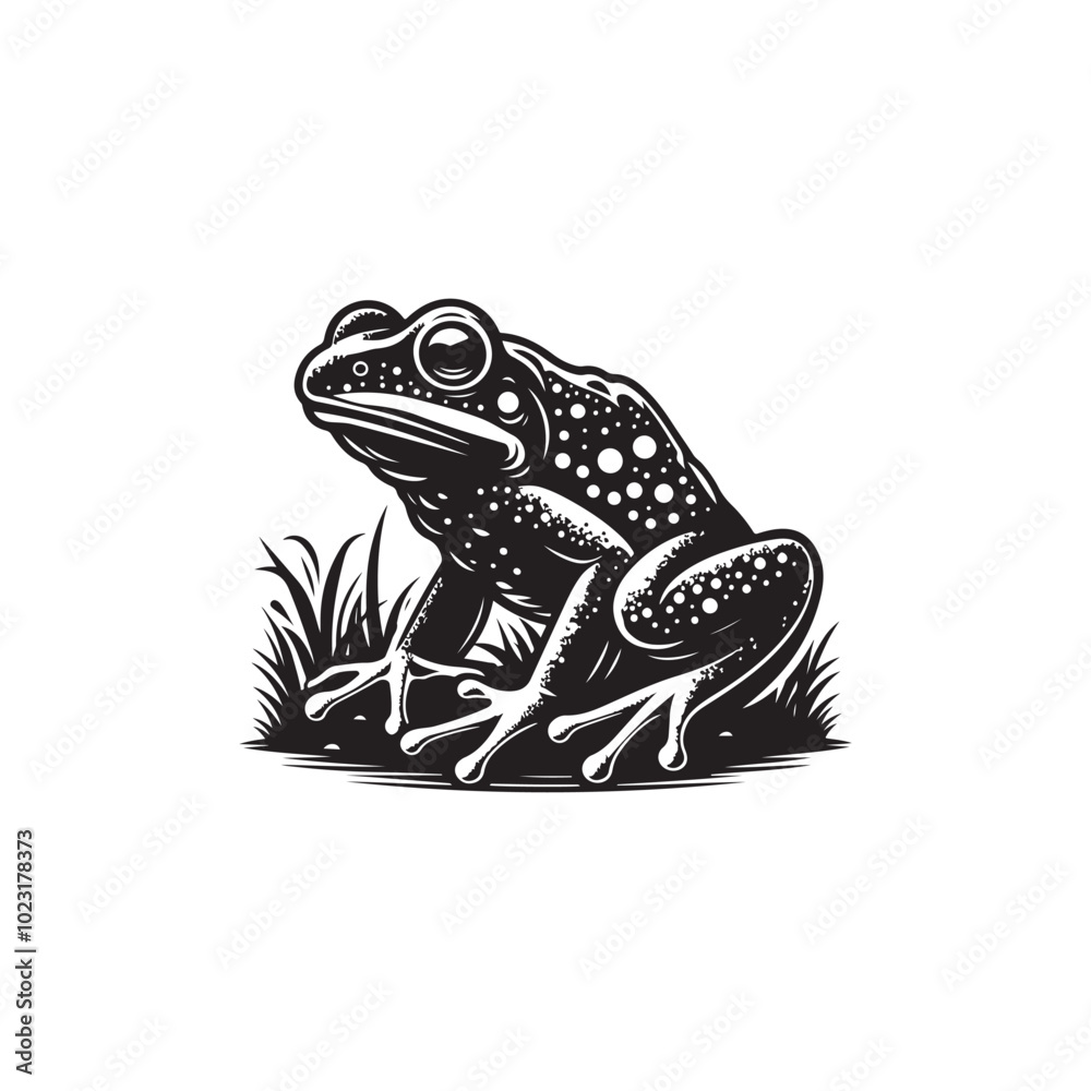 Naklejka premium Isolated Frog Silhouette Design for Mascots, Logos, and Badges.