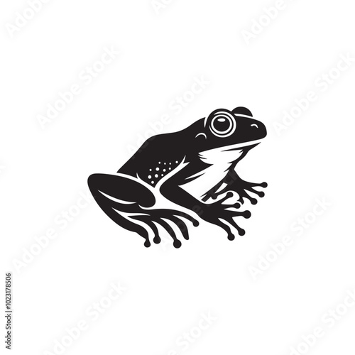 Isolated Frog Silhouette Design for Mascots, Logos, and Badges.