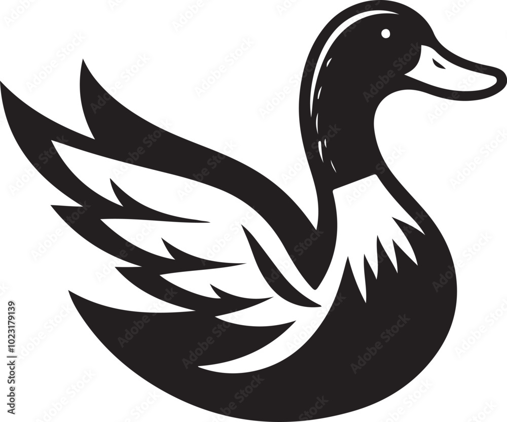 Obraz premium Duck Icon - Simple Flat Design Vector Graphic.