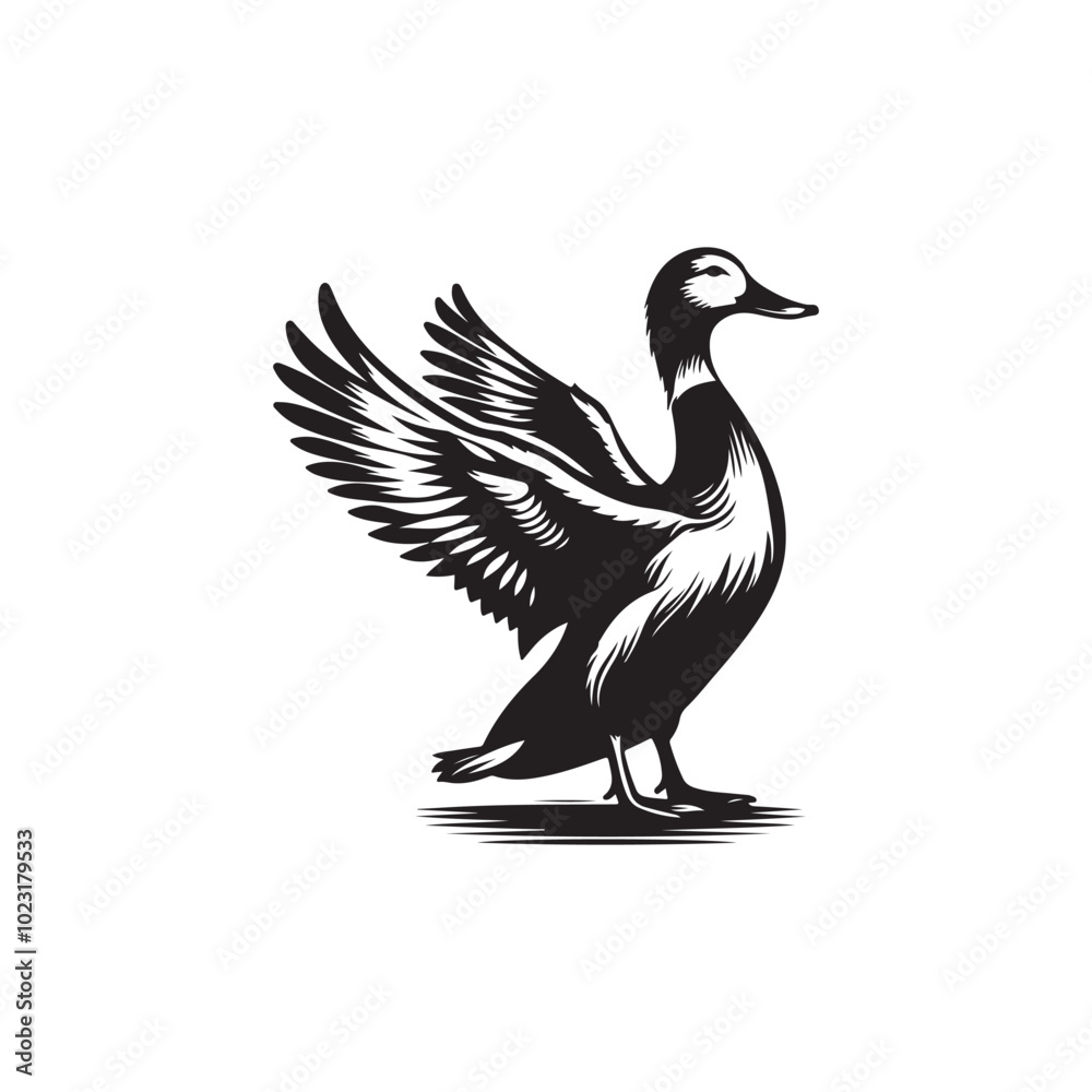 Fototapeta premium Duck Icon - Flat Vector Graphic Illustration.