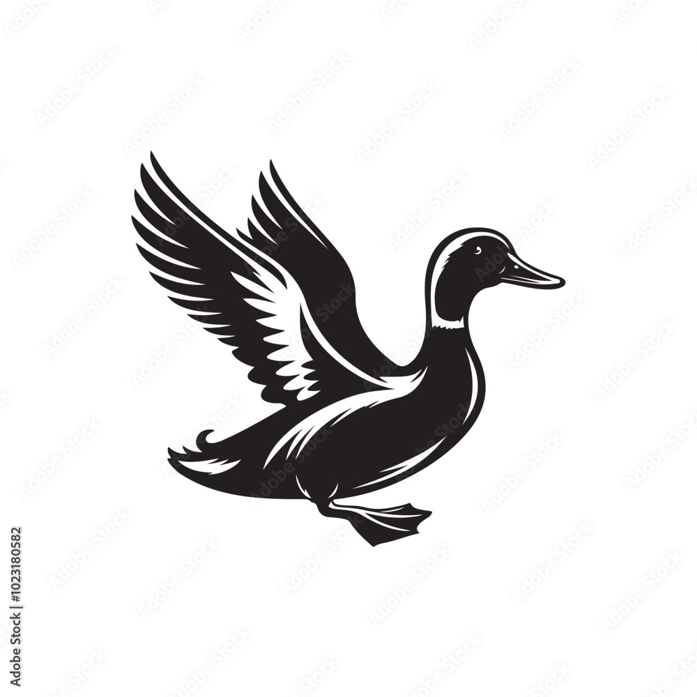 Fototapeta premium Modern Flat Duck Icon - Vector Graphic Design.