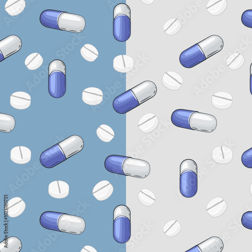 Medical Background. Medical Seamless Patterns. Seamless background with Medical Elements. Medicine background. Medical and pharmacy elements. Medical Education Illustration