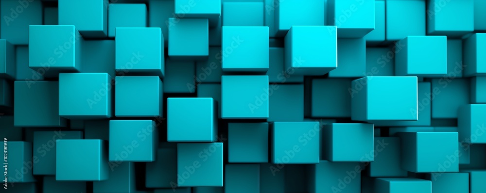 Abstract turquoise cube pattern with depth and shadows, suitable for backgrounds. Abstract turquoise cube pattern with depth and shadows, suitable for backgrounds.