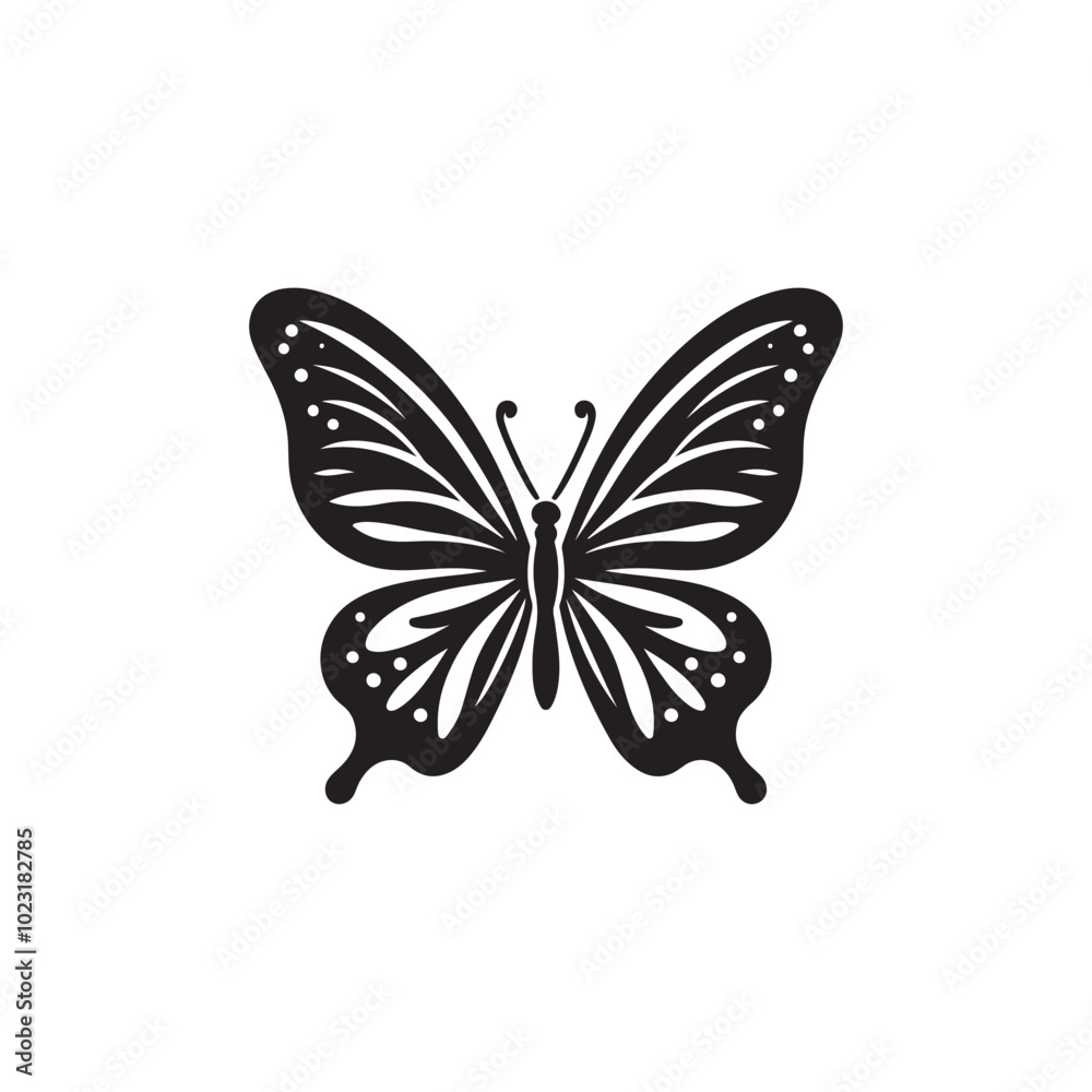 Isolated Monarch Butterfly Silhouettes - Vector Illustration. Isolated Monarch Butterfly Silhouettes - Vector Illustration.