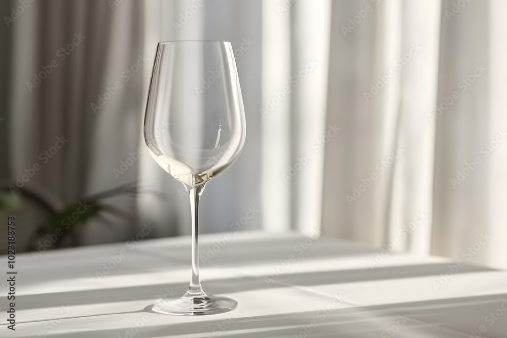 Elegant Wine Glass Bathed in Soft Natural Light Elegant Wine Glass Bathed in Soft Natural Light