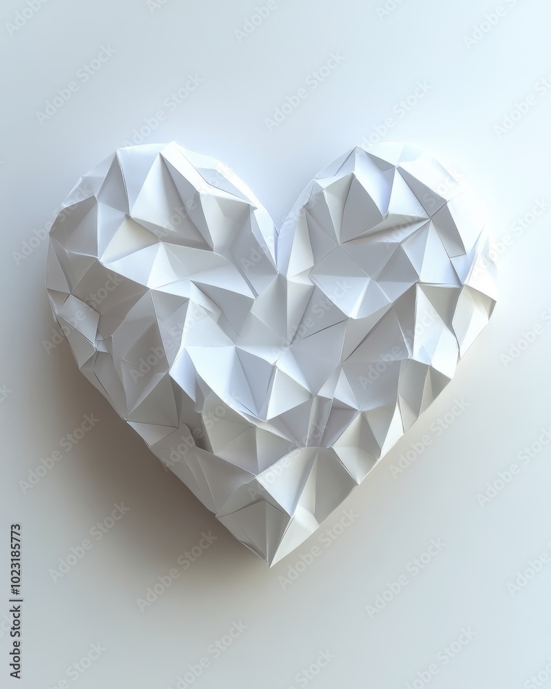Minimalist Origami Valentine's Day Heart on Clean White Background
Minimalist Origami Valentine's Day Heart on Clean White Background