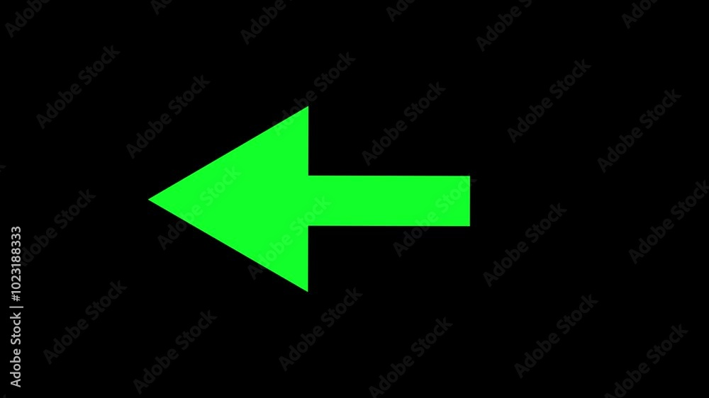 arrow icon animation on black background in green color arrow icon animation on black background in green color