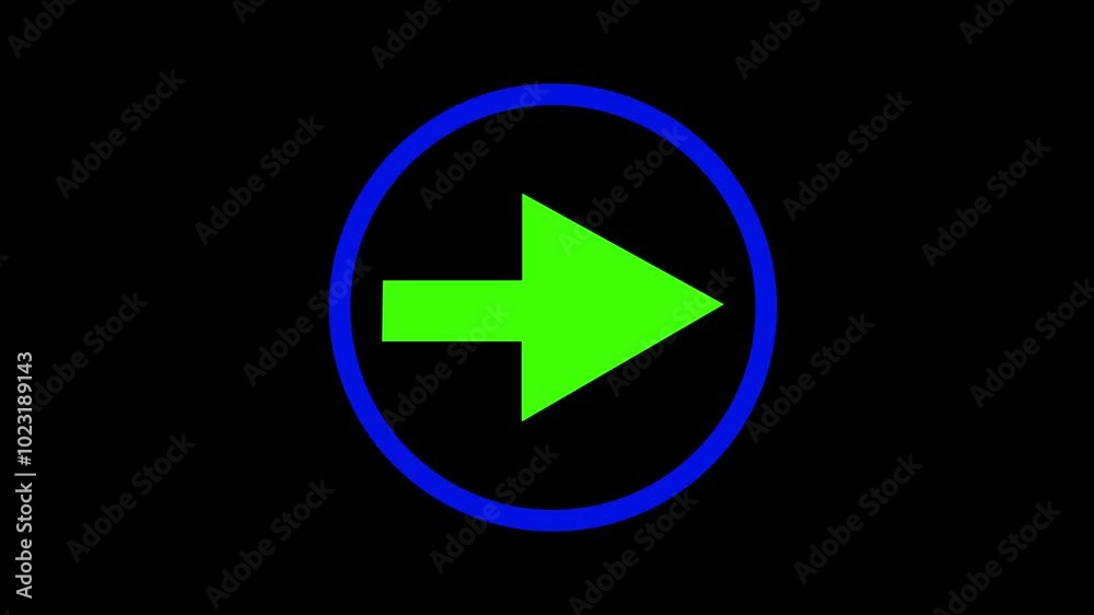 arrow icon animation on black background. arrow icon animation on black background.