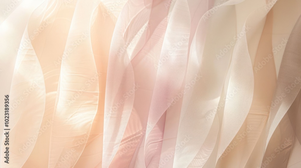 A soft, flowing arrangement of translucent ribbons in light pastel colors. A soft, flowing arrangement of translucent ribbons in light pastel colors.