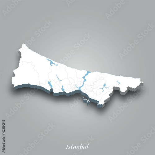 3D Map of Budapest with Waterways Highlighted