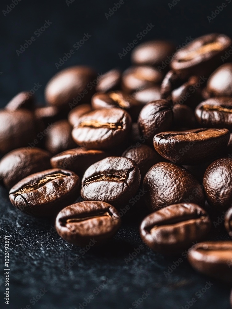 Fototapeta premium Organic Coffee Beans, Freshly Roasted