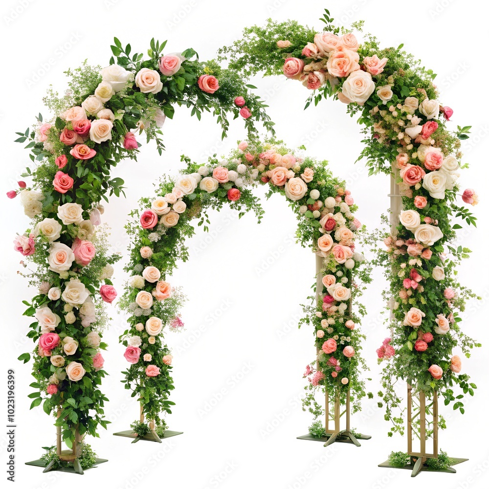 Set of beautiful wedding flower arches, cut out Set of beautiful wedding flower arches, cut out