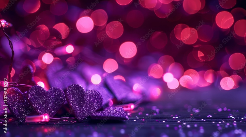 Two glowing hearts on a sparkling background, perfect for Valentine's Day or love themed projects. Two glowing hearts on a sparkling background, perfect for Valentine's Day or love themed projects.