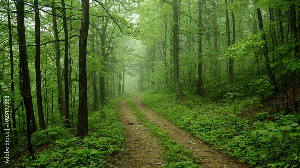 Obraz premium Misty Forest Path