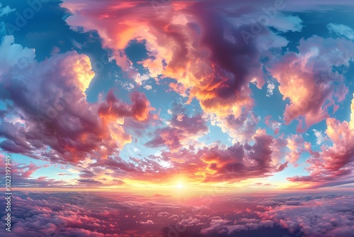 Breathtaking Sunset Over a Sea of Clouds