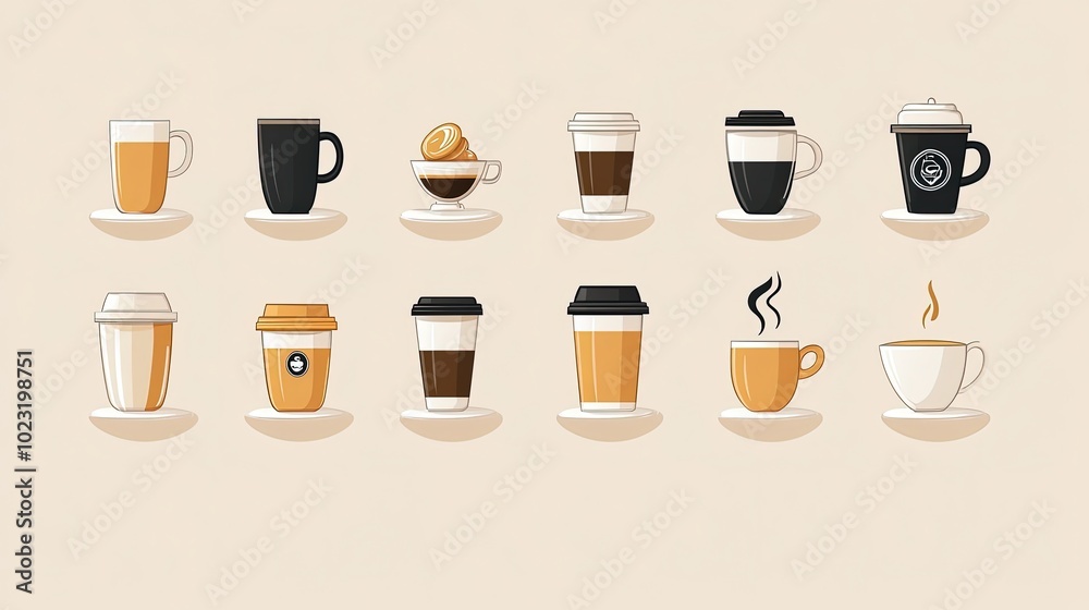 icon set about coffee icon set about coffee