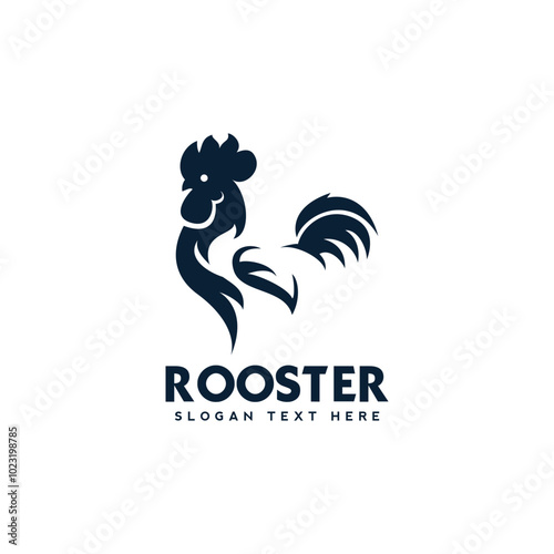 abstract rooster logo design. rooster logo icon template animal