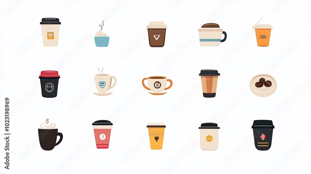 icon set about coffee icon set about coffee