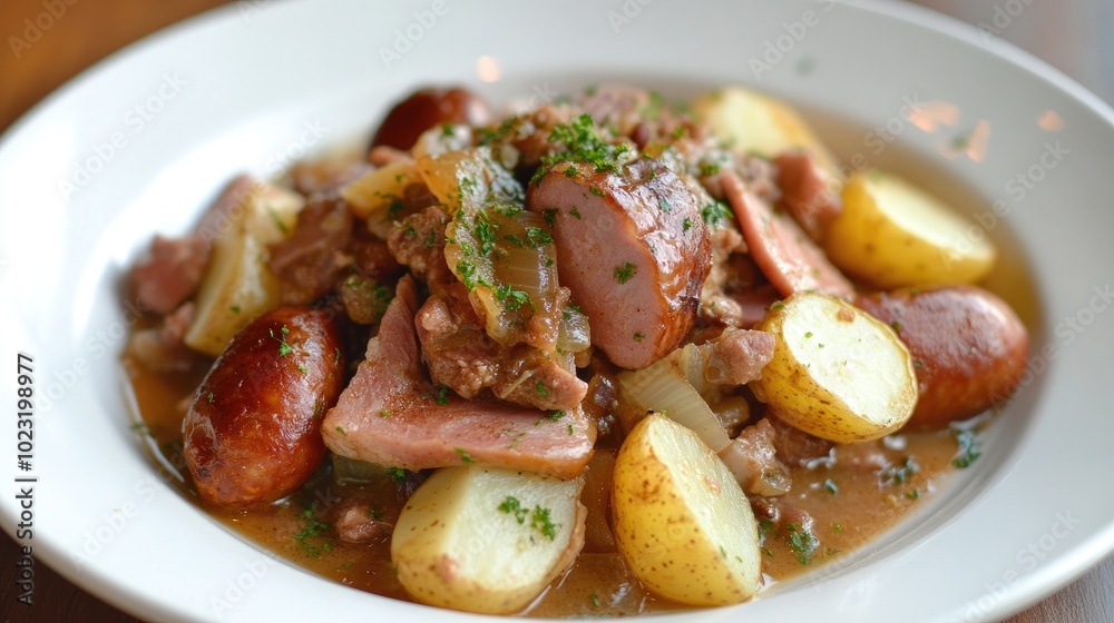 Delicious Choucroute Garnie with Sliced Potatoes Delicious Choucroute Garnie with Sliced Potatoes