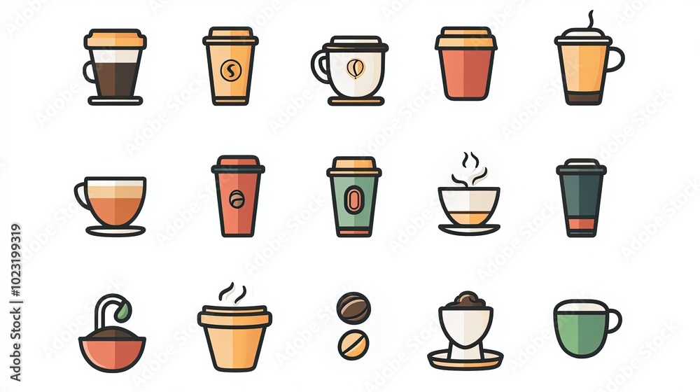 icon set about coffee icon set about coffee