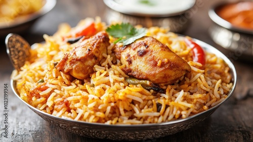 Aromatic Chicken Biryani Served in a Bowl