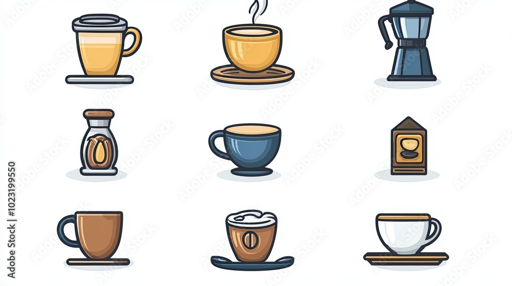 icon set about coffee icon set about coffee