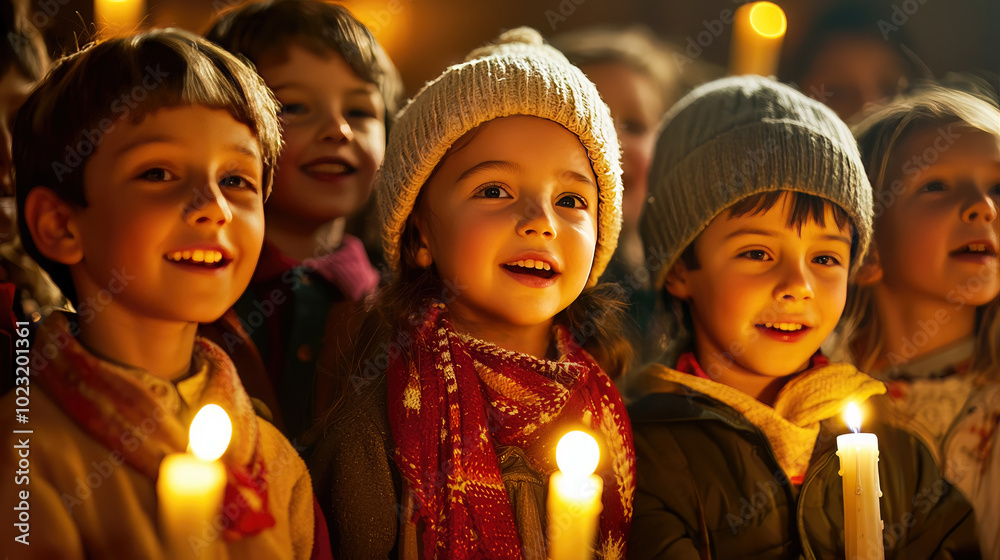 Children´s choir singing on a christmas market Children´s choir singing on a christmas market